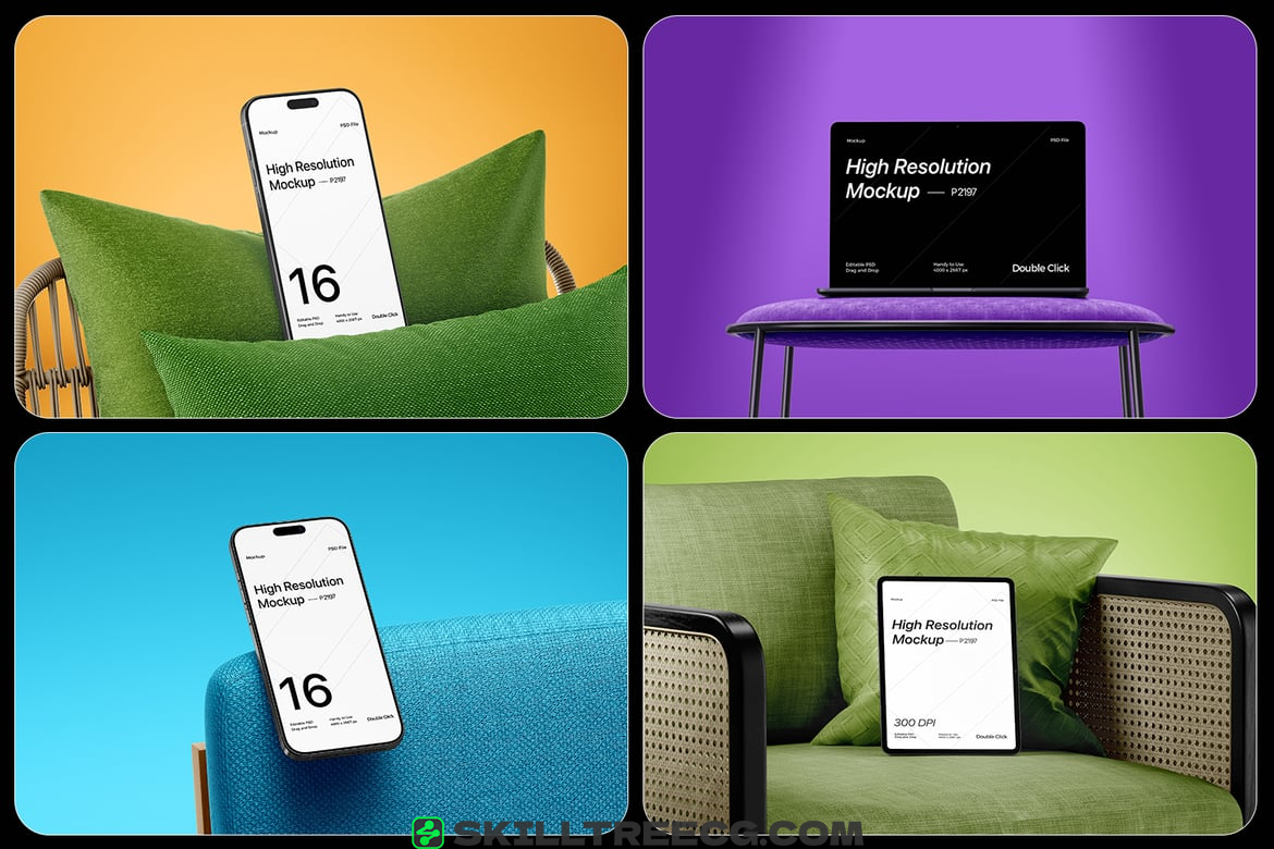 Multi Devices Mockup – iPhone, iPad, MacBook（264135）-技能树